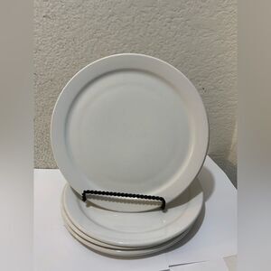 Syscoware Dinner Plates 10 .5” Set 5 Solid White Restaurant ware Vintage
